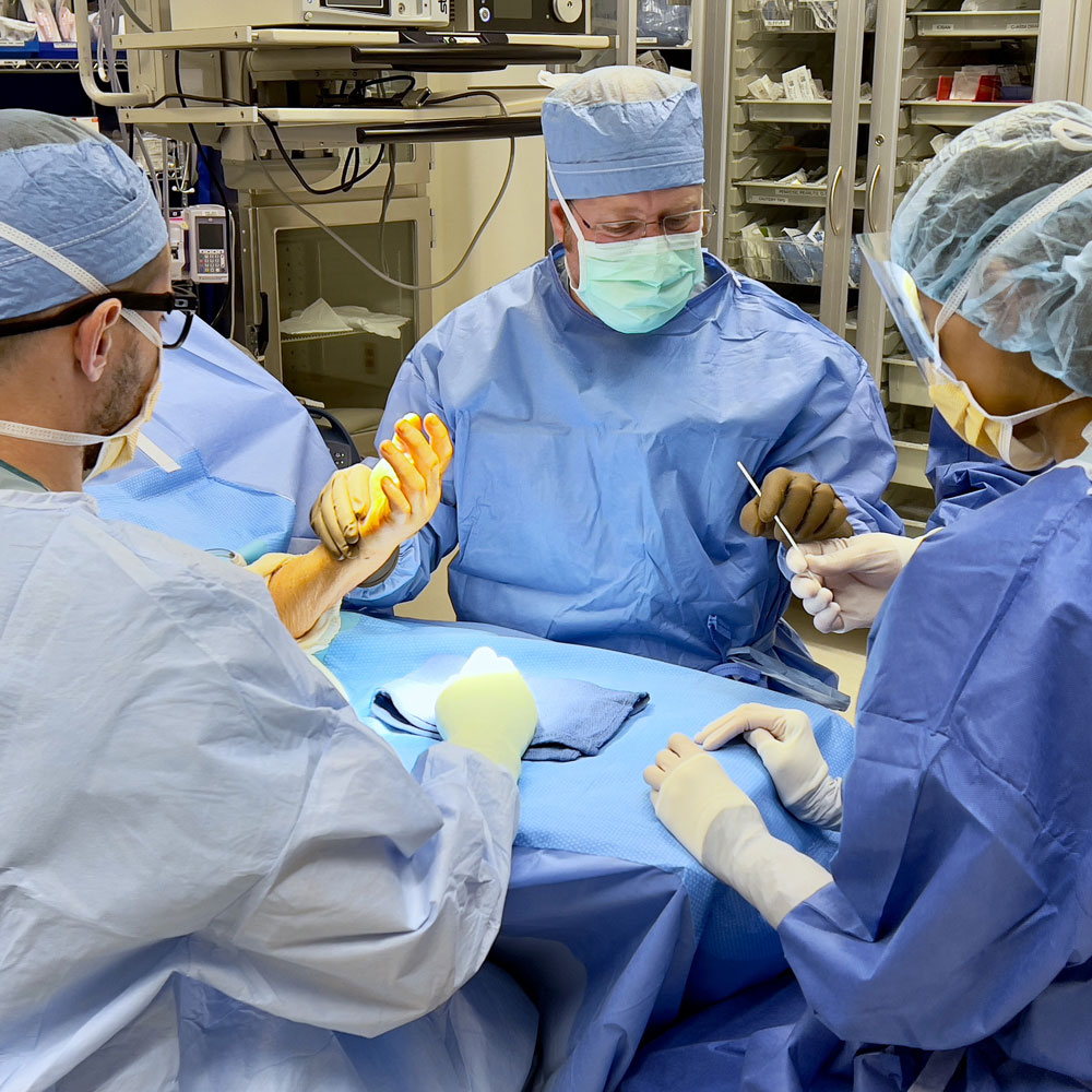 Medical team preps for surgery